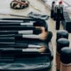 black makeup brush set