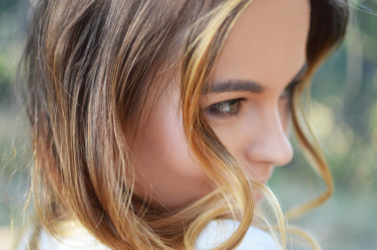 close-up, cute, female, girl, hair, person, woman, brown hair, brown closed