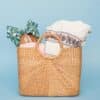 towels in basket